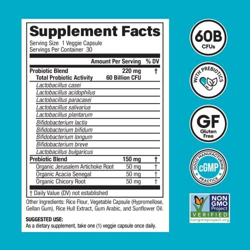 Organic Physician's Choice Probiotics 60 Billion CFU - 10